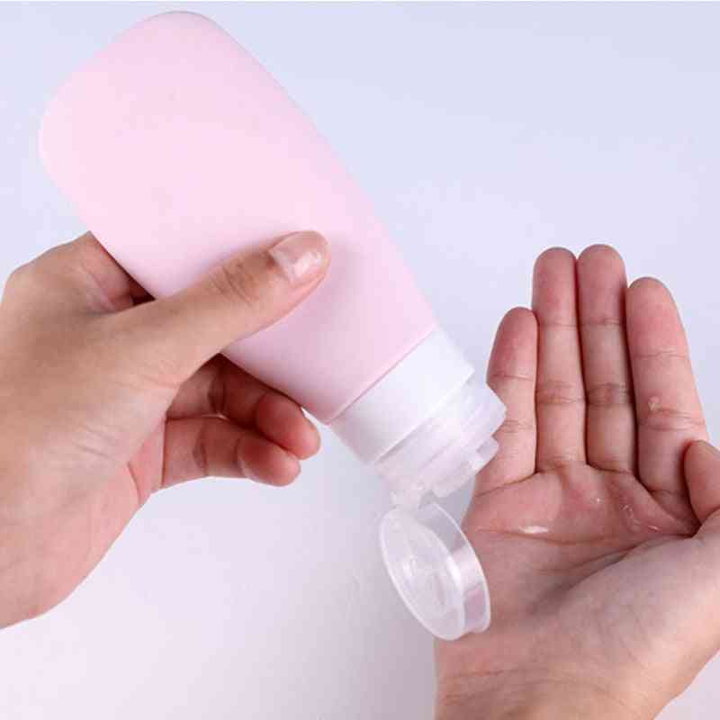 1/3pcs 60/90ml Silicone Refillable Portable Soap Dispensers & Shampoo Bottle For Travel