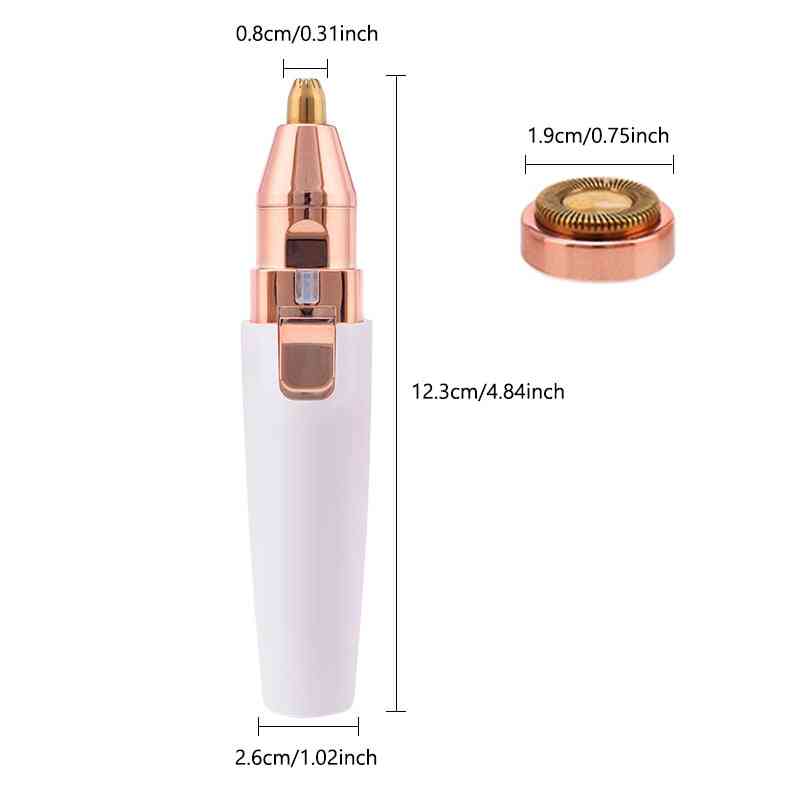 2 In 1 Rechargeable Electric Eyebrow Trimmer/epilator For Female Body, Facial, Upper Lips Hair Removal