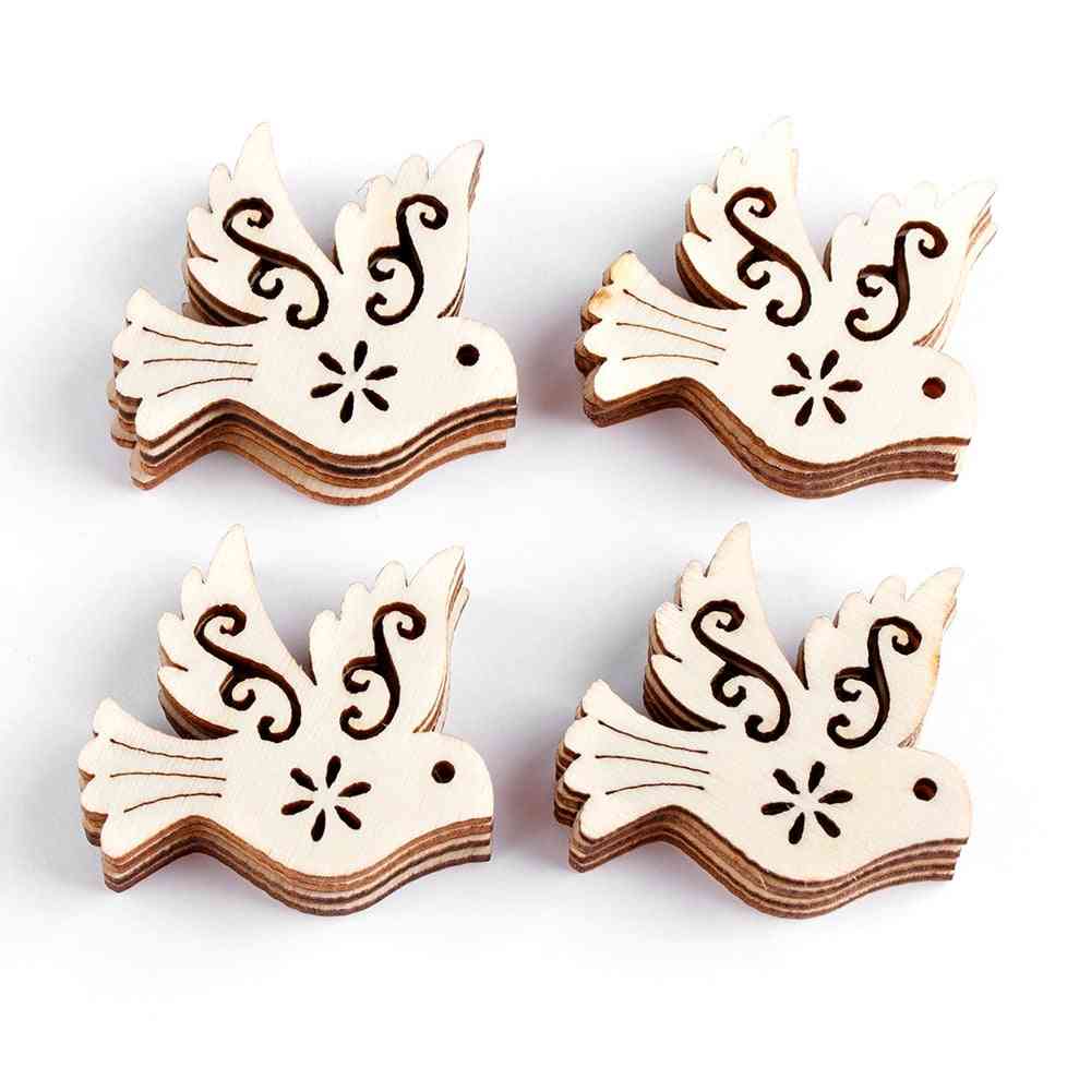 Unfinished Peace Pigeon Wooden Pieces - Scrapbooking Natural Wood Embellishment Handcrafts Card Making Bird Decor