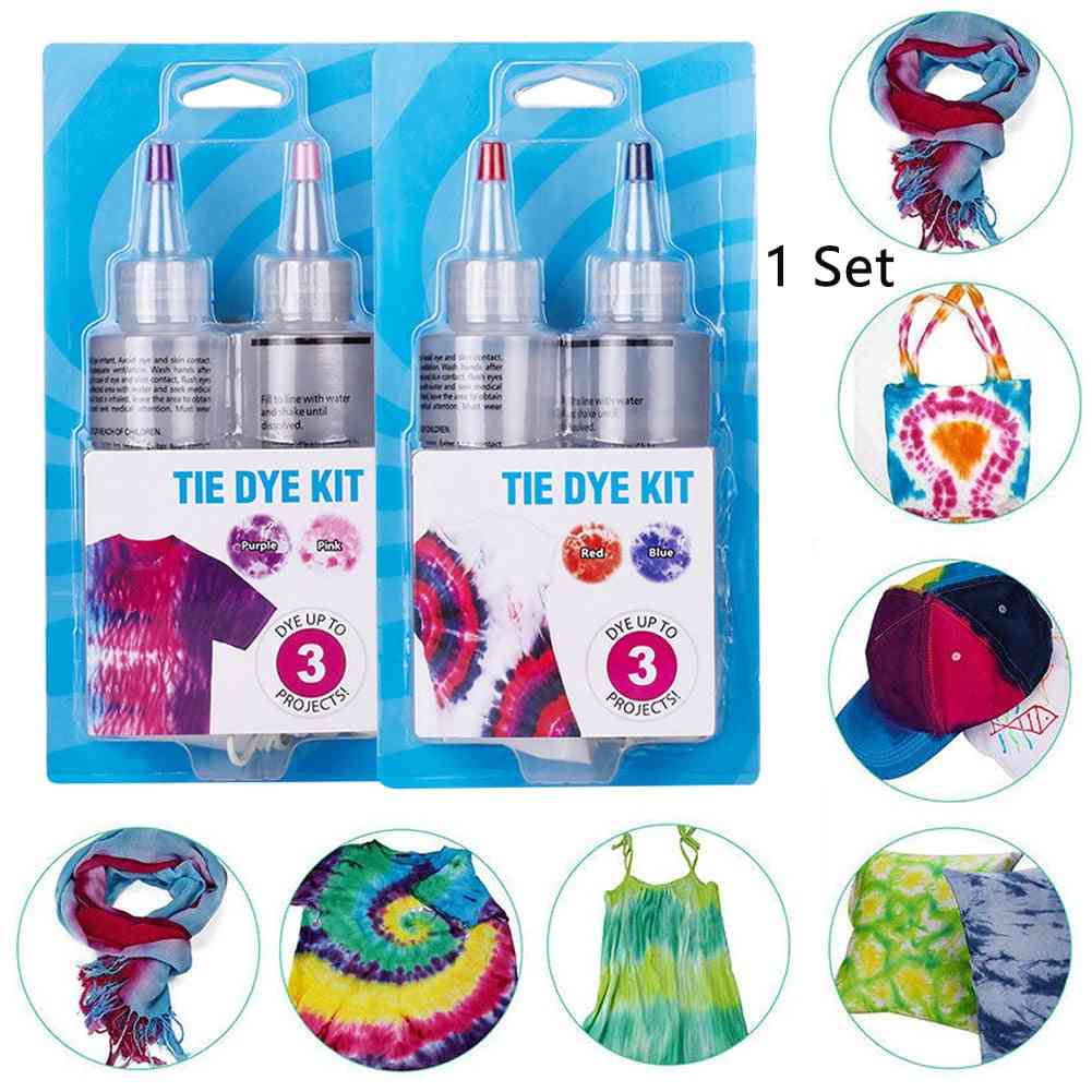 Non-toxic Diy Textile Paint Tie Dye Kit - Cold Water Colorful One Step Art Craft Permanent With Pigment Fabric Decorating