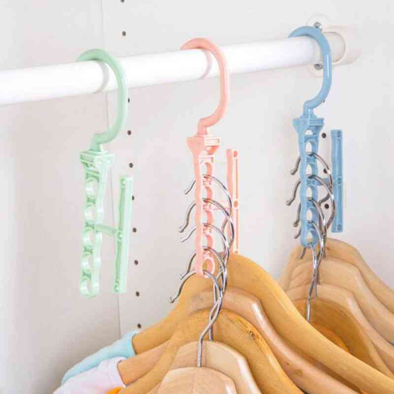 Creative Rotating Handle Portable Windproof Hanger - Coat Hangers For Clothes Wardrobe Classification Organizer