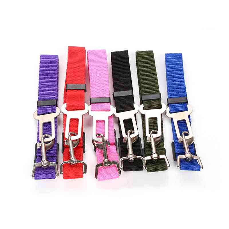 Adjustable Length Dog Car Seat Belt Safety Protector For Travel - Pets Leash Collar Breakaway Solid Car Harness