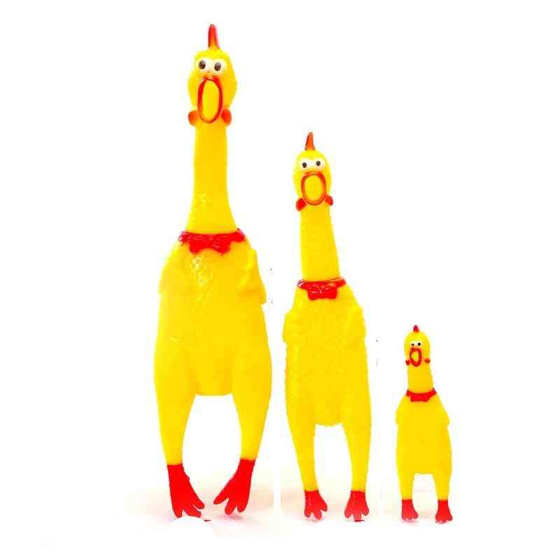 Funny Screaming Safety Rubber Chicken Squeeze With Squeaky Sound For Dogs