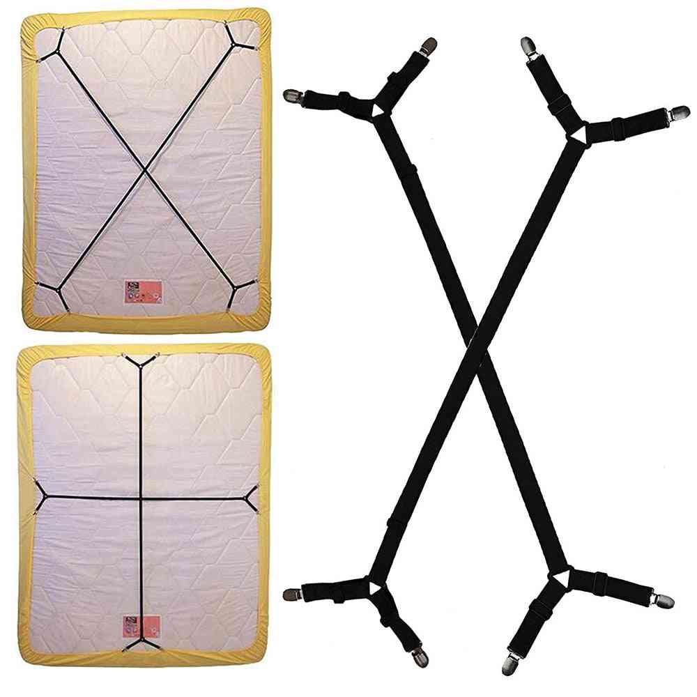 4 rohy, dlhý nastaviteľný elastický pásik držiaka plachty - matracové spony, kryty, deky, chápadlá, ktoré fixujú protišmykový pás