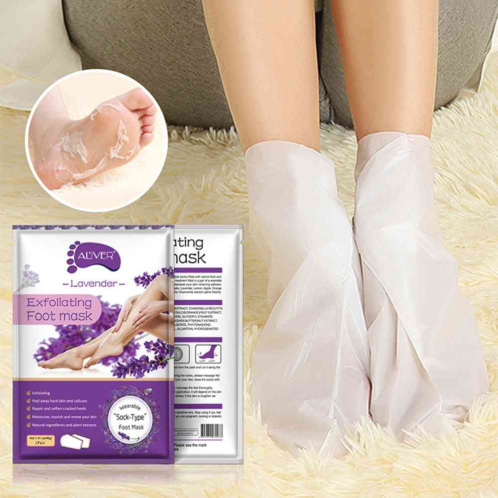 Lavender Exfoliating Foot Mask, Care Cream Socks  Peeling