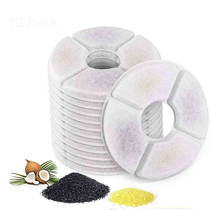 Cat Dog Replaced Activated Carbon Filter Water Drinking Round Fountain