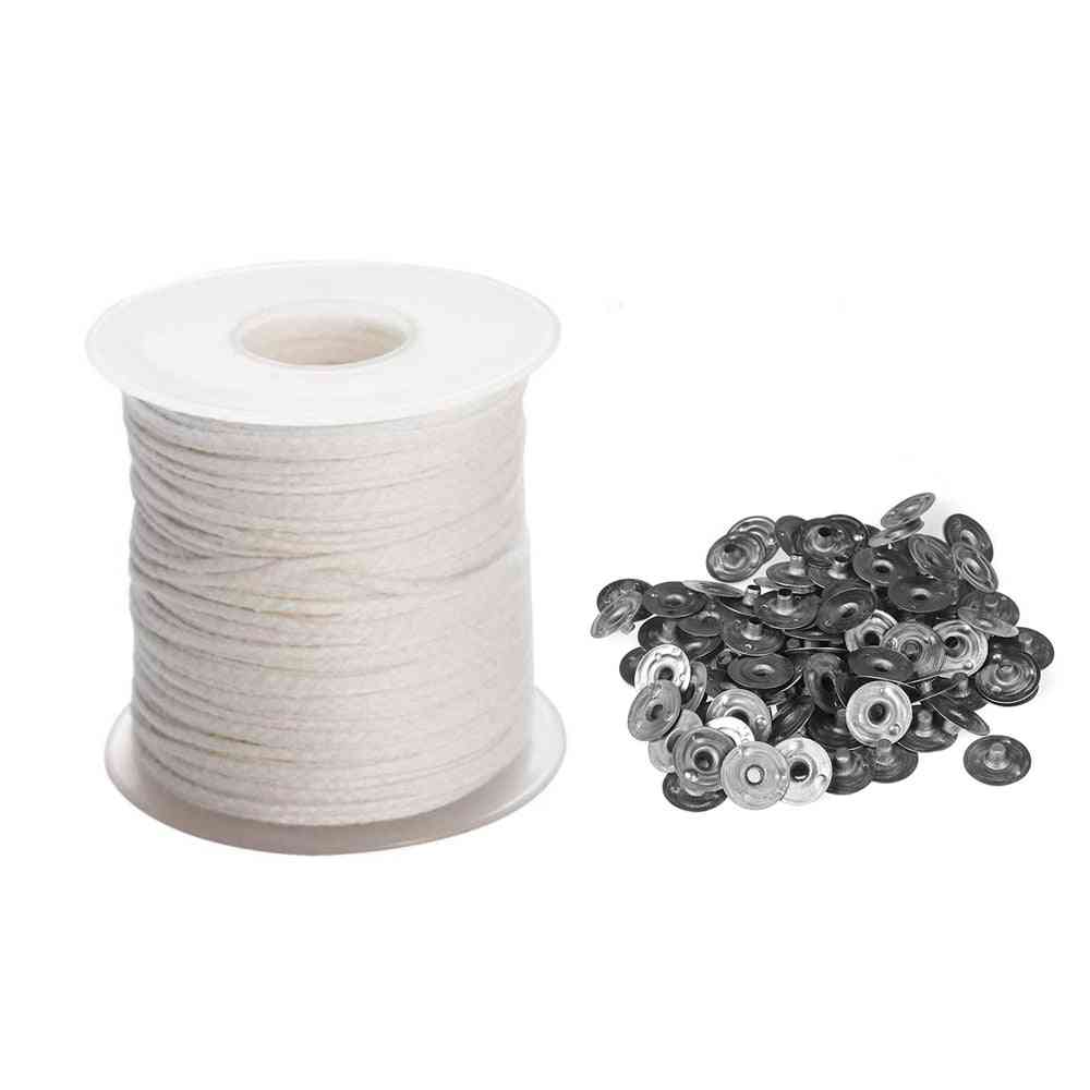 Cotton Wick Core With Metal Candle Sustainer Tab