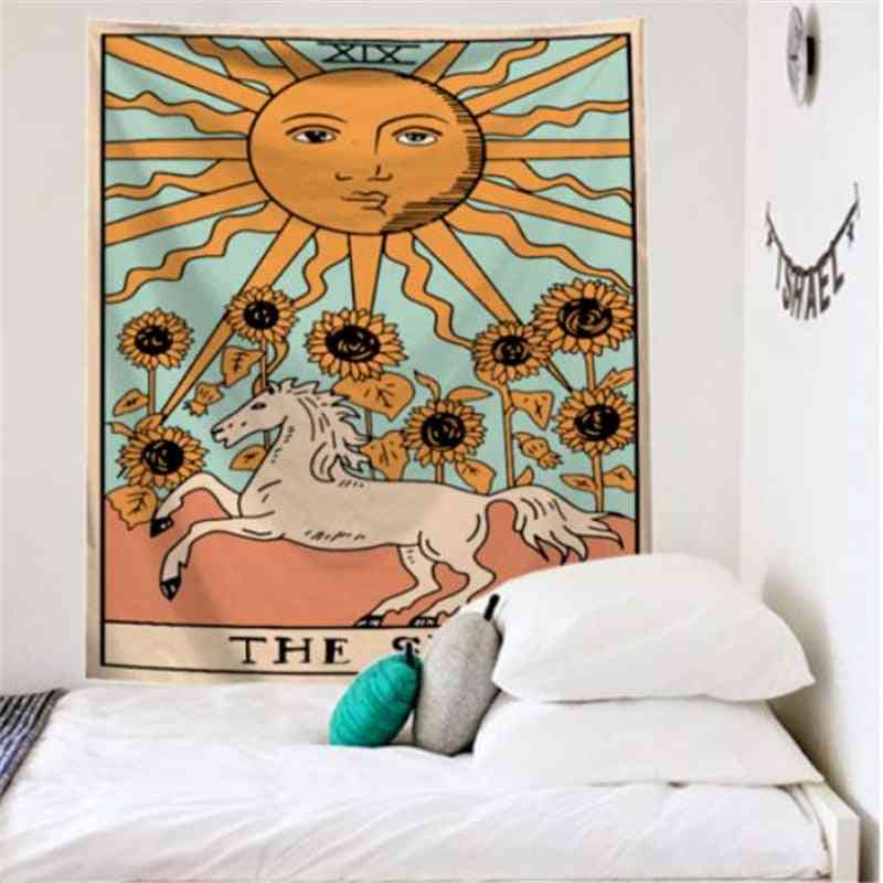 Mandala tarot colgante de pared dormitorio decoración tapiz 95x73cm