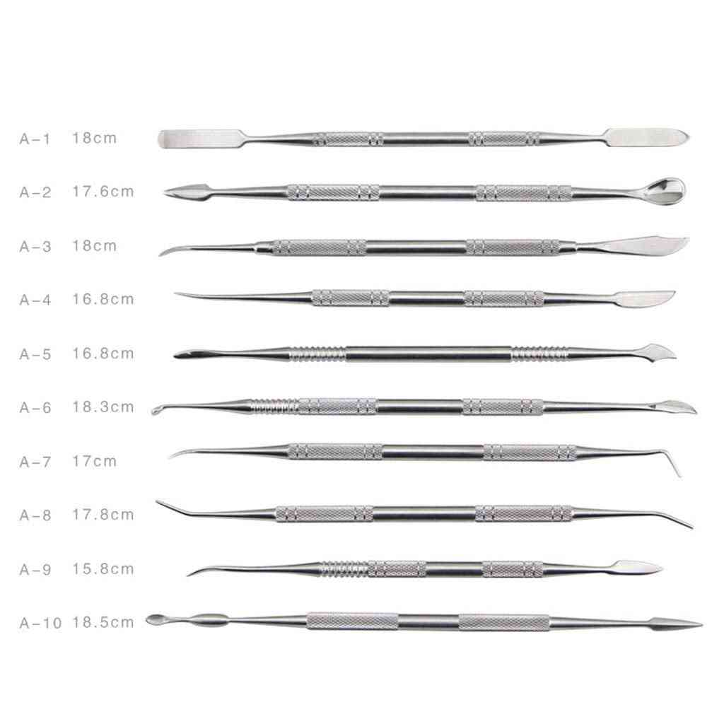 10 piezas de herramientas de escultura de cuchillo de arcilla de acero inoxidable para modelar artesanías de cerámica