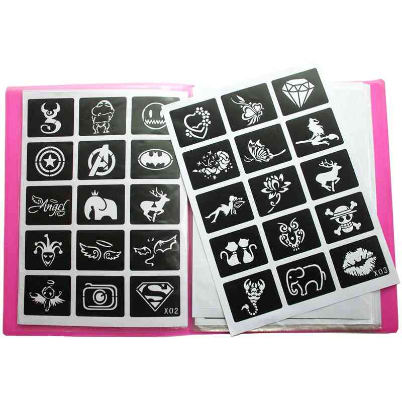 Reusable Sticker Tattoo Stencils With Folder,painting Template - Album Fixed Style|tattoo Stencil
