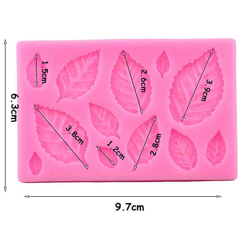 Stampo in silicone foglia di rosa - stampo fondente per cupcake topper foglie