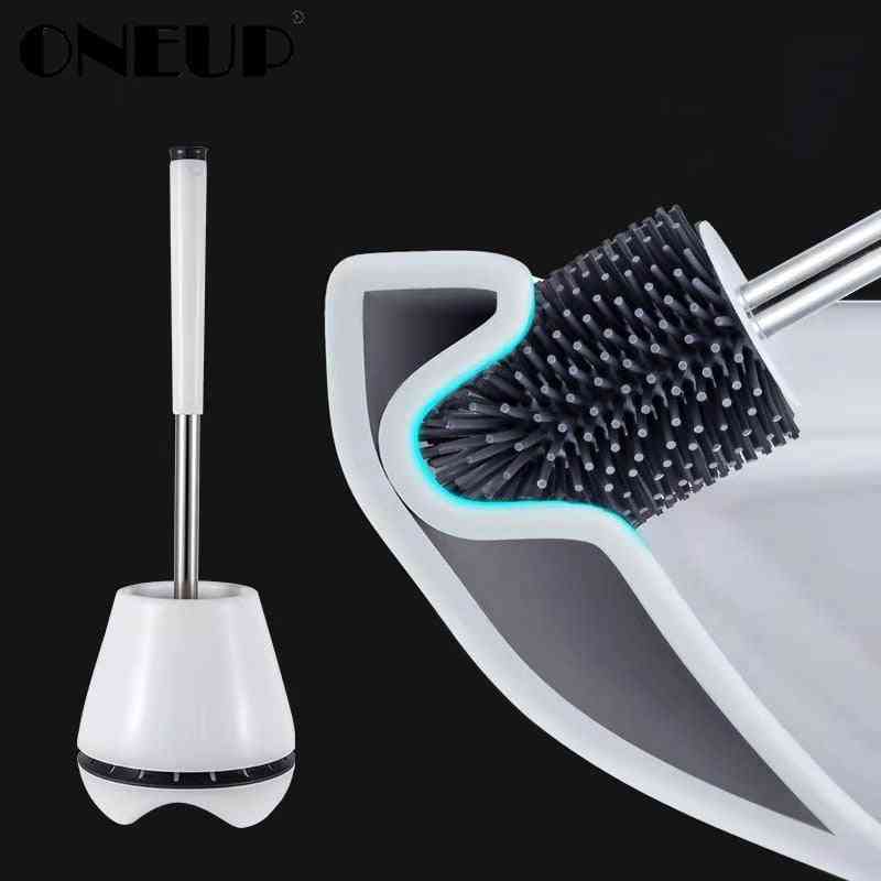 Cepillo de cabeza de silicona de limpieza de suelo doméstico para baños de inodoro -