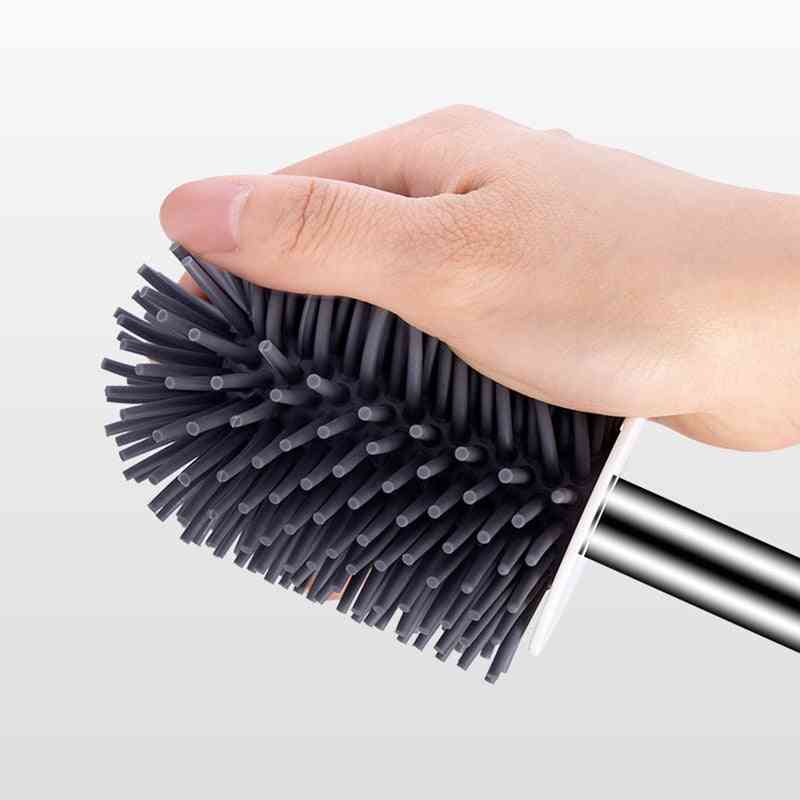 Cepillo de cabeza de silicona de limpieza de suelo doméstico para baños de inodoro -