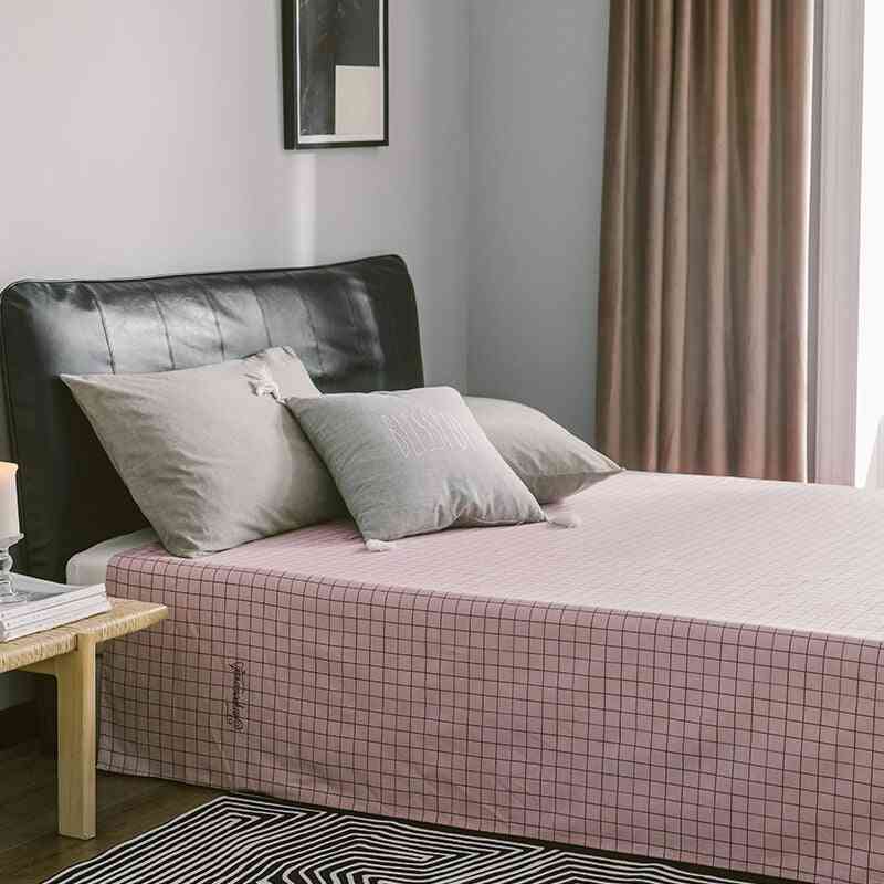 Modern Soft Cotton Flower Fruit Geometric Print Flat Bed Sheet And Pillowcase - Multi Sizes Mattress Cover