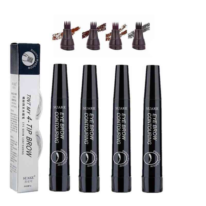 3d Eyebrow Enhancer Pen-4 Fork Tips And Fine Natural Eyebrow Pencil