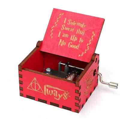 Harry Potter Collectibles - Je jure solennellement que je ne suis pas à la hauteur de la boîte à musique à manivelle en bois - hari-rouge