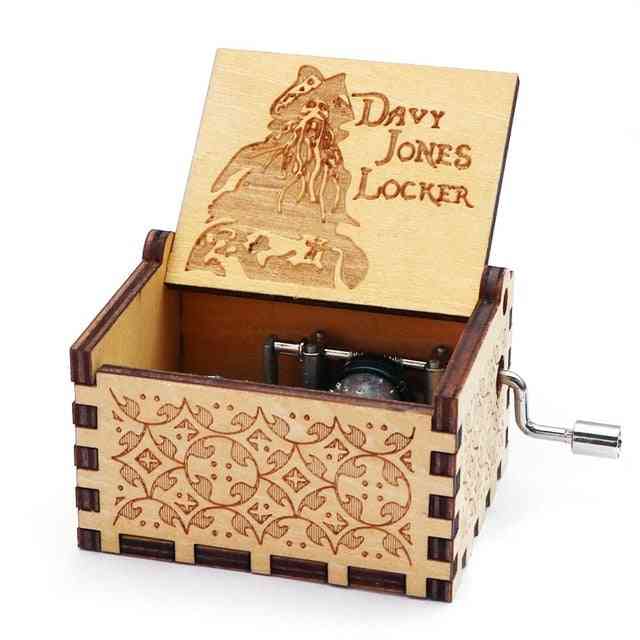Дейви Джоунс шкафче-18 бележка, ръчна манивела дървена музикална кутия