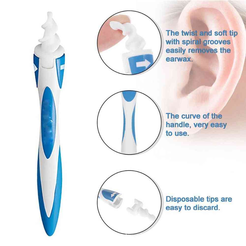 16 върхове за смяна на ухото - лесно отстраняване на ушната кал, инструмент за почистване на спирална ушна кал