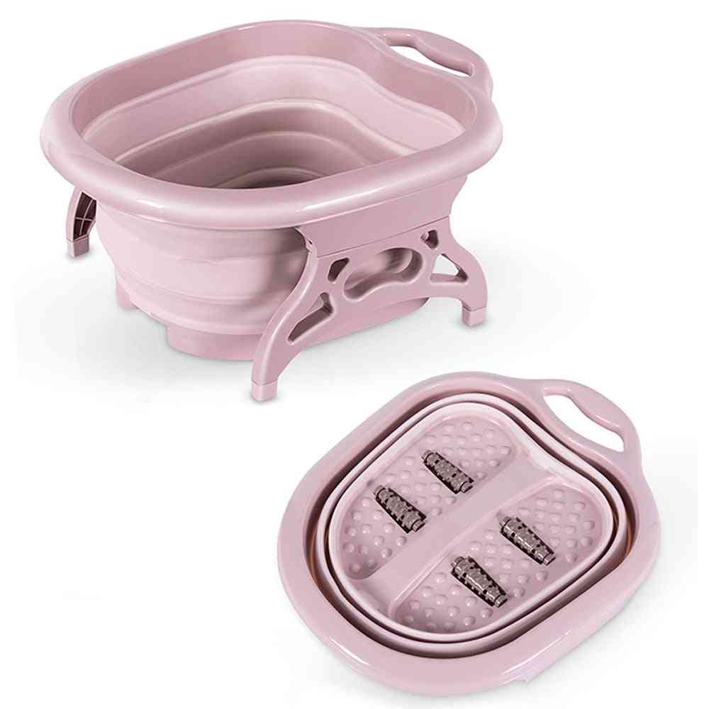 Portable Plastic Bath Basin For Foot, Massage - Folding Bucket For Bathroom