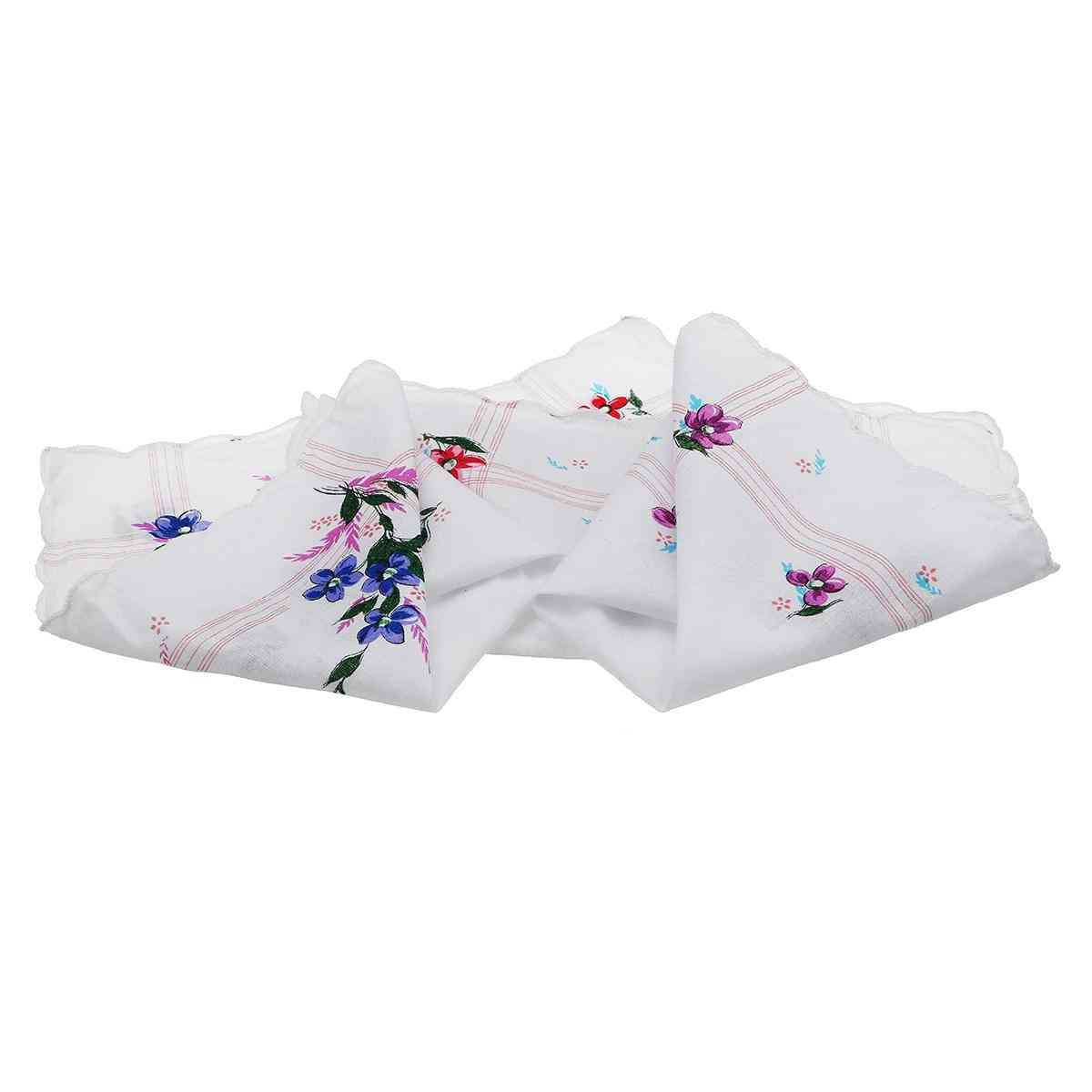 Pañuelo floral cuadrado de algodón de diseño vintage - servilleta portátil mujer