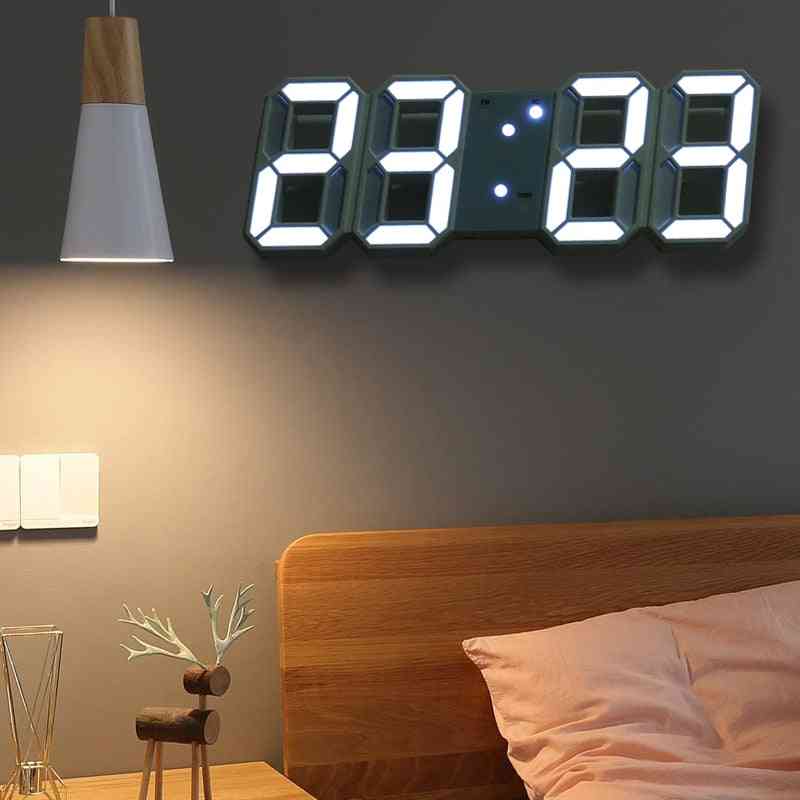 Led Digital Automatic Backlight Wall Clock - Alarm, Date, Temperature Home Decoration Table Stand Hang Clock