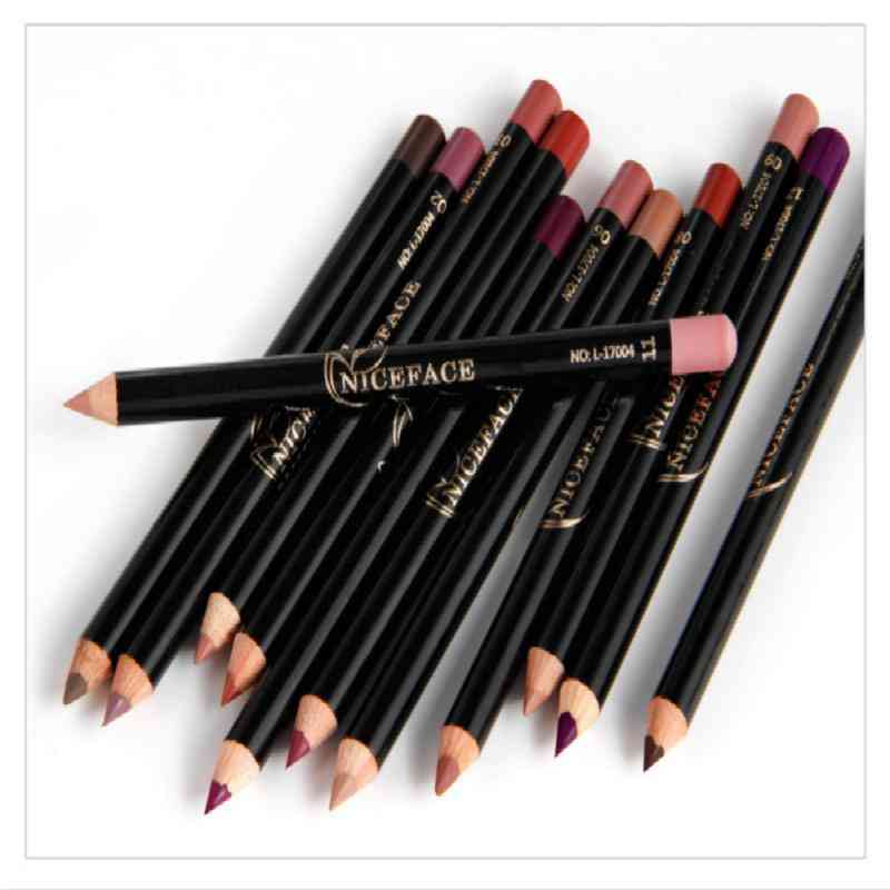 Lápis labial lápis de lábios fosco caneta de batom de seda colorida à prova d 'água, pigmentos de longa duração - 12