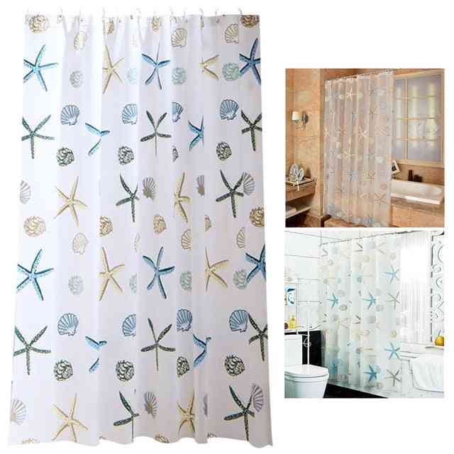 Waterproof And Printed Shower Curtain For Bathroom