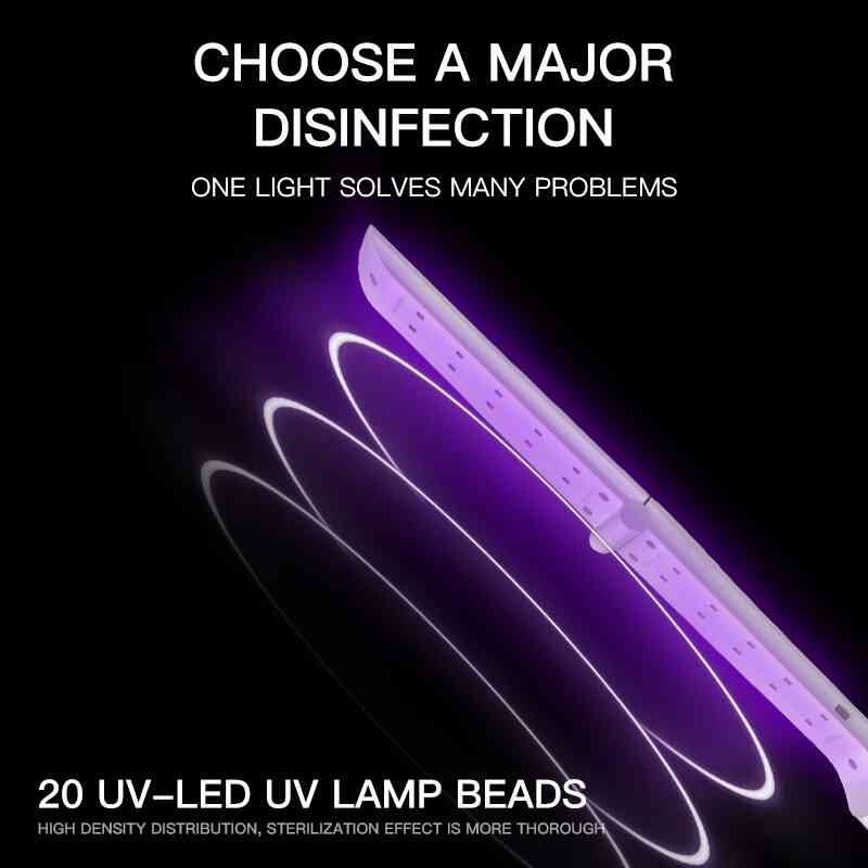 Laddningsbar handhållen UV-lampa sterilisator bakteriedödande UV-lampa bärbar sterilisera UV-ljus desinfektion av ultraviolett bakterier