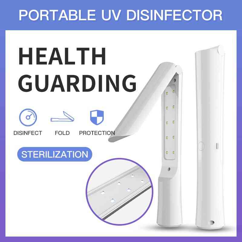 Laddningsbar handhållen UV-lampa sterilisator bakteriedödande UV-lampa bärbar sterilisera UV-ljus desinfektion av ultraviolett bakterier