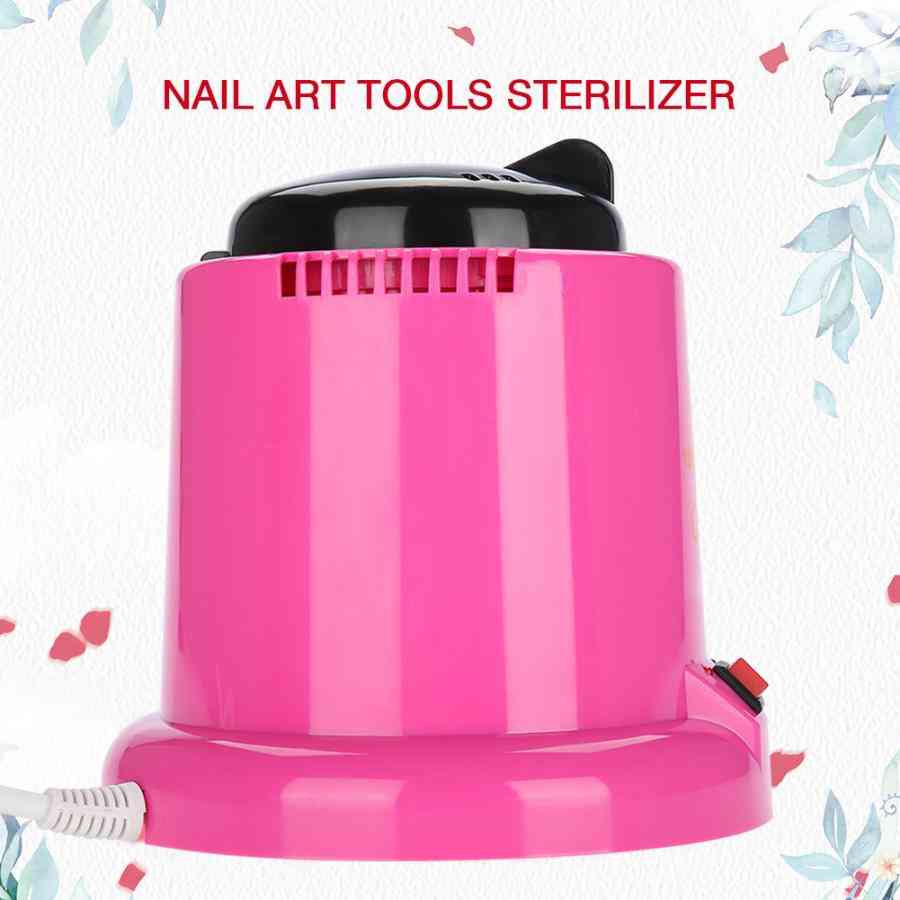 Nägel Schere Pinzette Nail Art Desinfektionsmaschine Maniküre Metallwerkzeuge Sterilisator Box Rose rot