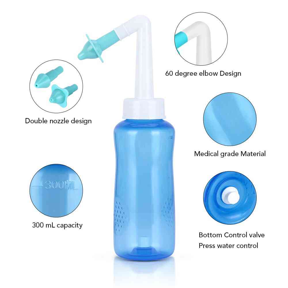 Sredstvo za pranje nosa - štitnik za nos za sinusite, alergijski rinitis neti pot