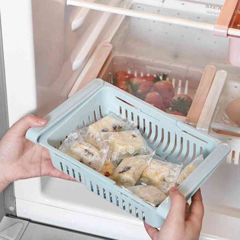 Adjustable Kitchen, Refrigerator Storage Rack - Fridge Freezer Space Saver Drawers