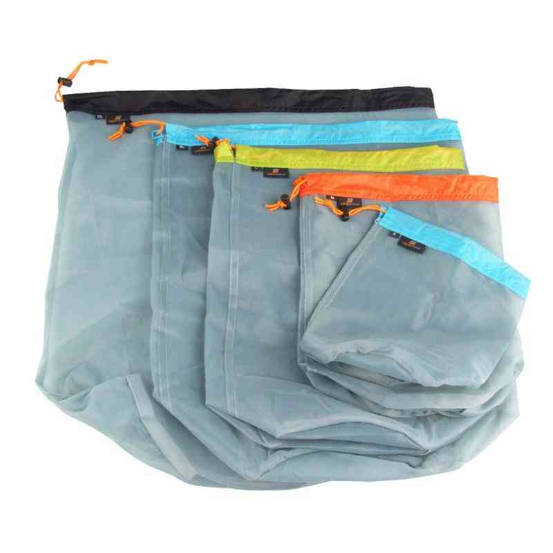 Lightweight Drawstring Net Storage Bag For Home And Travel