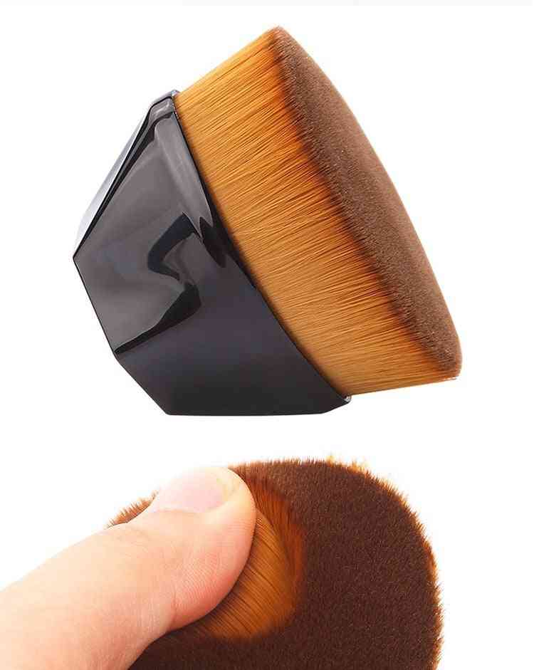 Zachte synthetische haarborstel - foundation, bb-crèmemake-up, losse poederborstel, platte kit pincel maquiagem make-upborstels