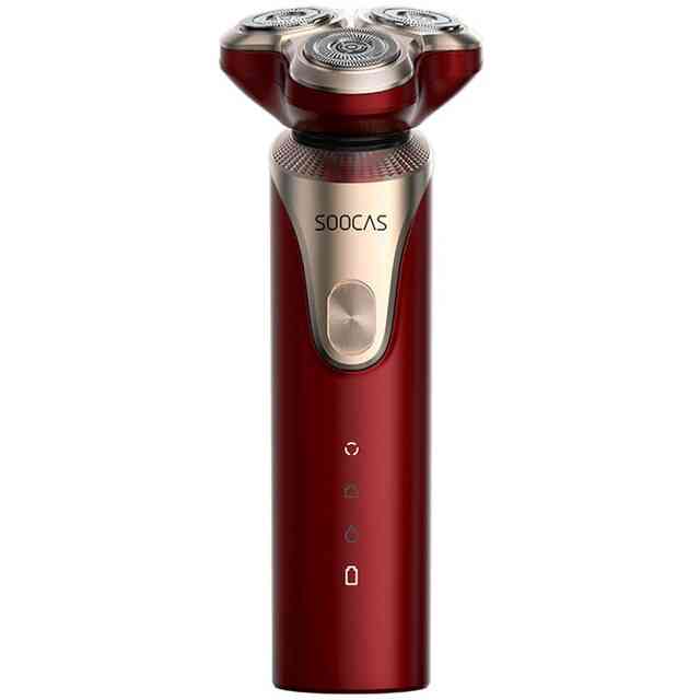 Elektrisk barbermaskin barberhøvel 3 kuttehode, tørr, våt barbering smart usb oppladbar vanntett - es3 barbermaskin