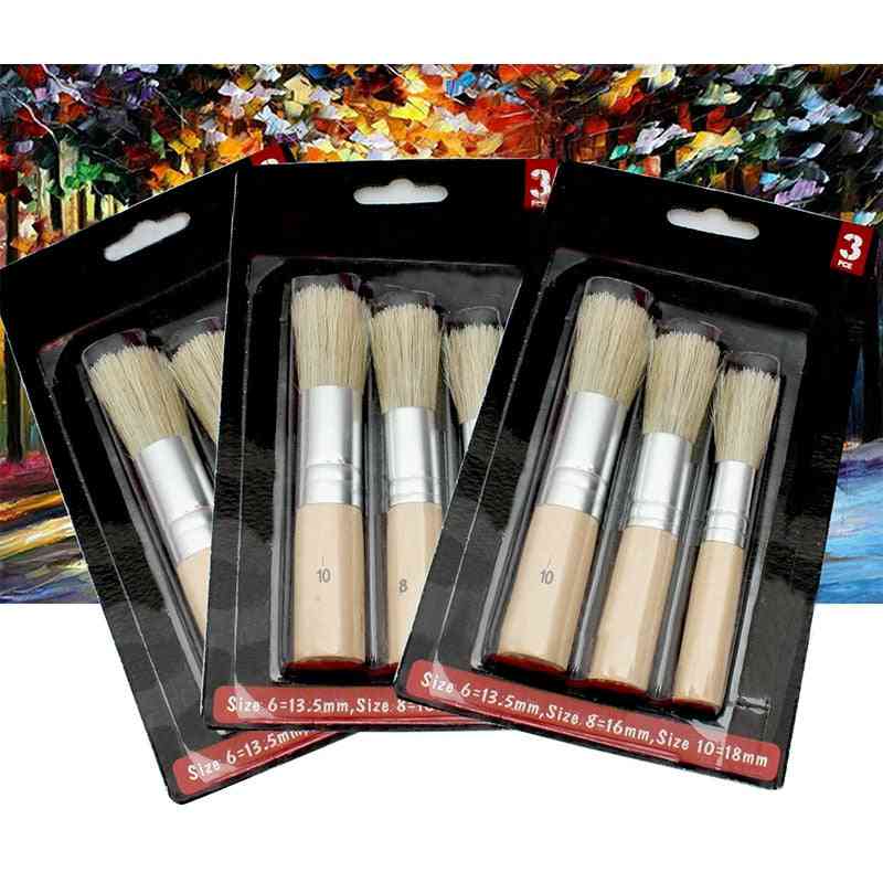 Wooden Stencil Brush - Chalk Paint Natural Pure Hog Bristle