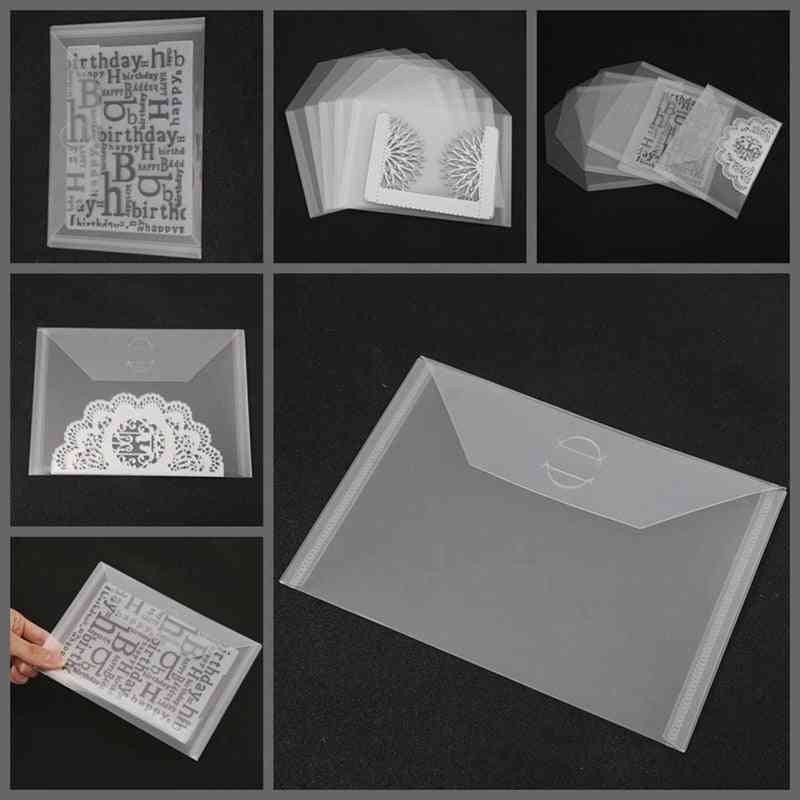 Transparent Portable Storage Bag - Metal Cutting Dies Storage, Clear Silicone Stamp Bump Template Card Cover