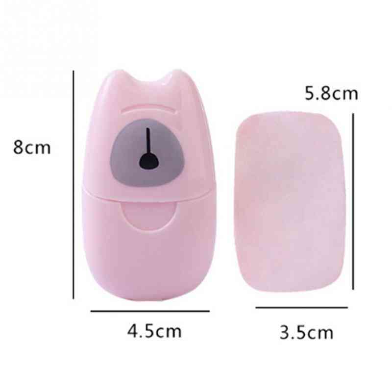 Mini carta saponetta portatile usa e getta per il lavaggio delle mani - fetta profumata per la pulizia di viaggio e carta da bagno per il bagno - rosa-50 pezzi