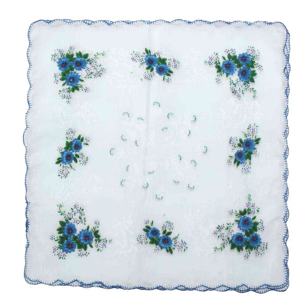 Vintage Taschentücher für Frauen mit Blumendruck - quadratische Taschentücher für Damen