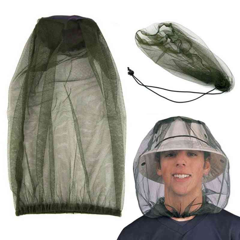 Outdoor Moskito Kopf Netz Hut - Angelkappe Mücke Insekt, Angeln, Käfer, Gesichtsschutz für Reisen und Camping -