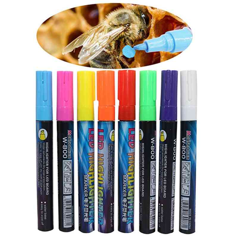 Led маркер писалка кралица пчела маркер писалка 135 мм * 4 мм 8 цвята по избор скосяване перо четка пчеларски инструменти