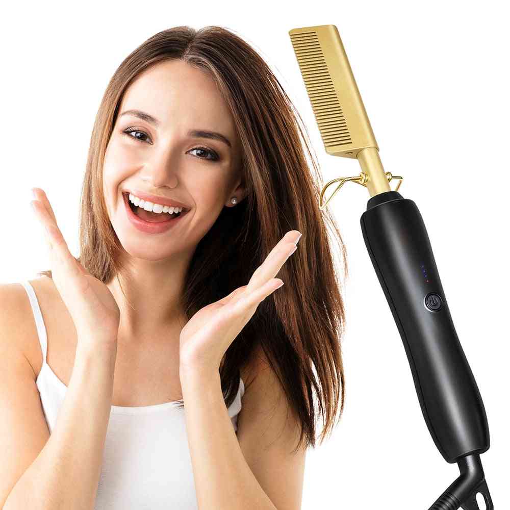Hair Straightener Wand Hair Curling Electric Iron Comb - Hair Iron Straightening