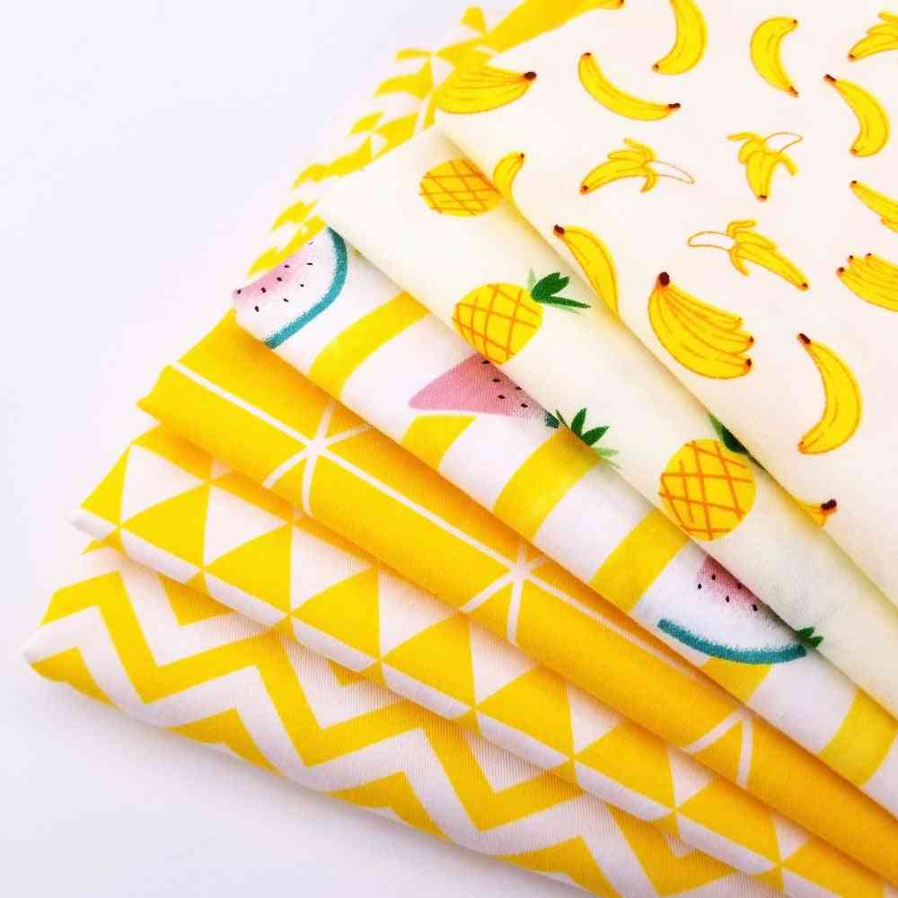 Yellow Series Patchwork Cotton Twill Quilting Fabric - High Quality Breathable Cotton Sewing Material For Baby & Child
