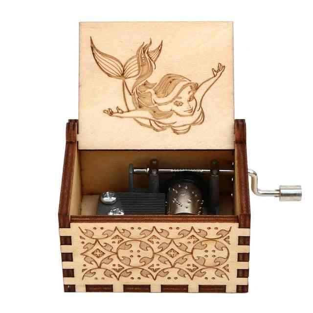 Ariel, a pequena sereia com manivela manual de madeira, caixa de música de 18 notas - mry03-ys