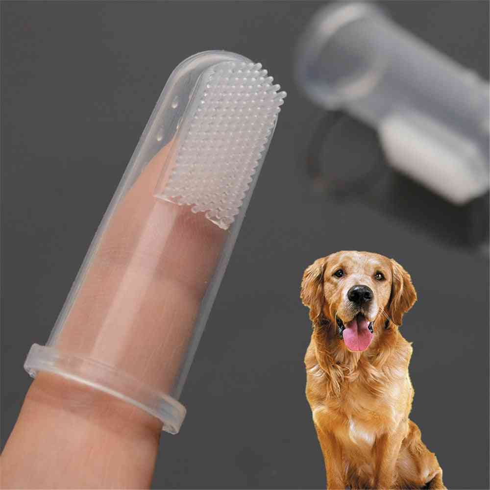Super Soft Pet Finger Toothbrush Teddy Dog Brush Bad Breath Tartar Teeth Tool Dog Cat Cleaning Supplies