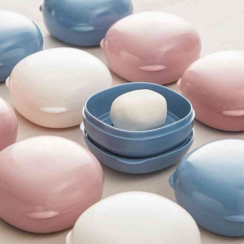 Portable Solid Color Travel Soap Dish - Plastic Soap Box For Bathroom, Eco-friendly Soap Container