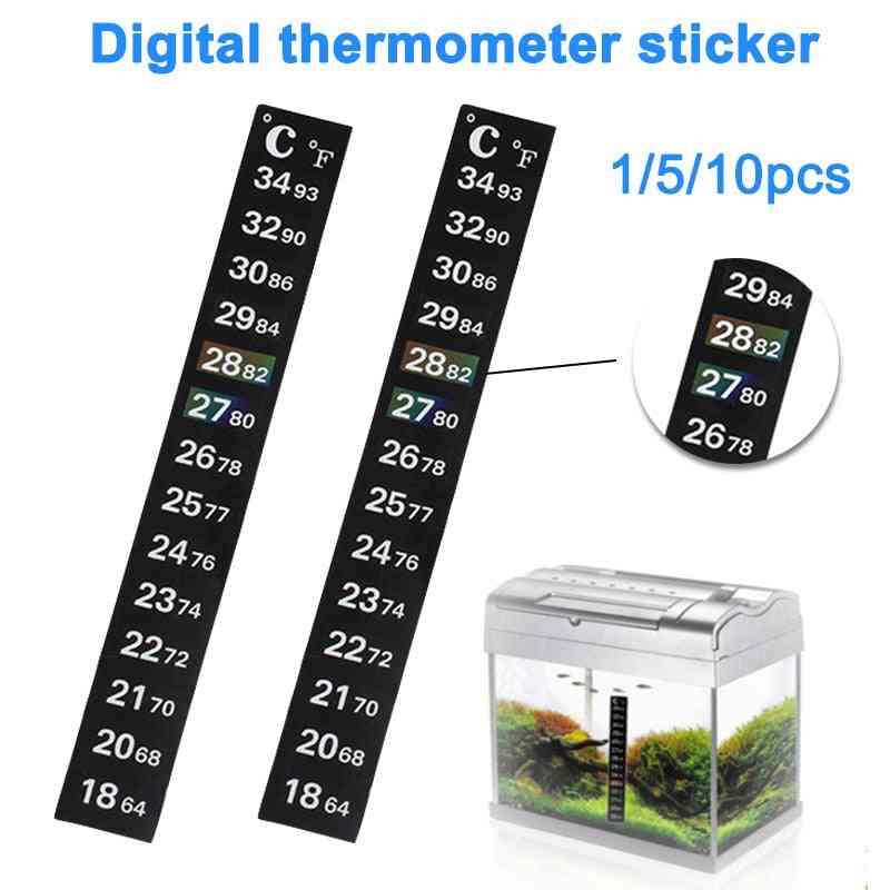 Fish Tank Aquarium Thermometer - Temperature Strip Stick On Degree Celsius Fahrenheit Display