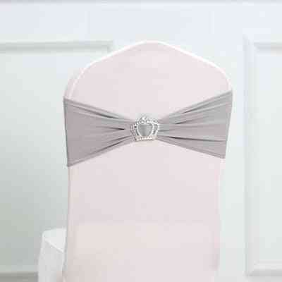 Bow Tie Design, Chair Sash With Royal Crown Buckles For Wedding Decoration