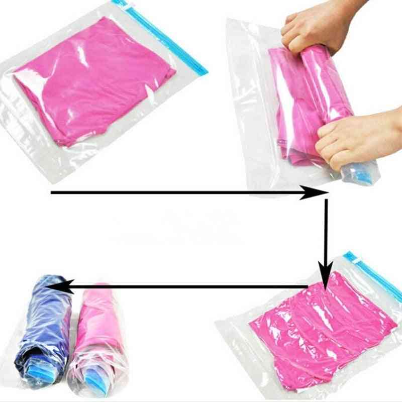 Paquete de sello de ahorro de espacio de ropa con ruedas de plástico de 10 piezas, bolsa de almacenamiento / compresión al vacío para organizador de embalaje