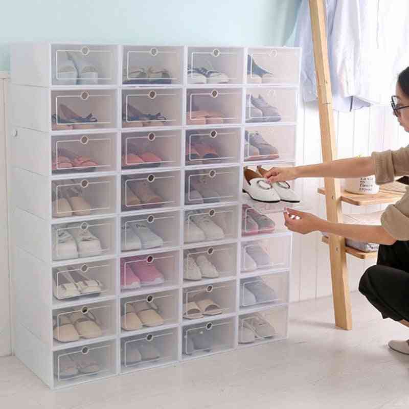 1pcs Shoe Box Drawer Organizer - Household Diy Shoes Drawer Divider/organizer, Plastic Foldable Shoes Box